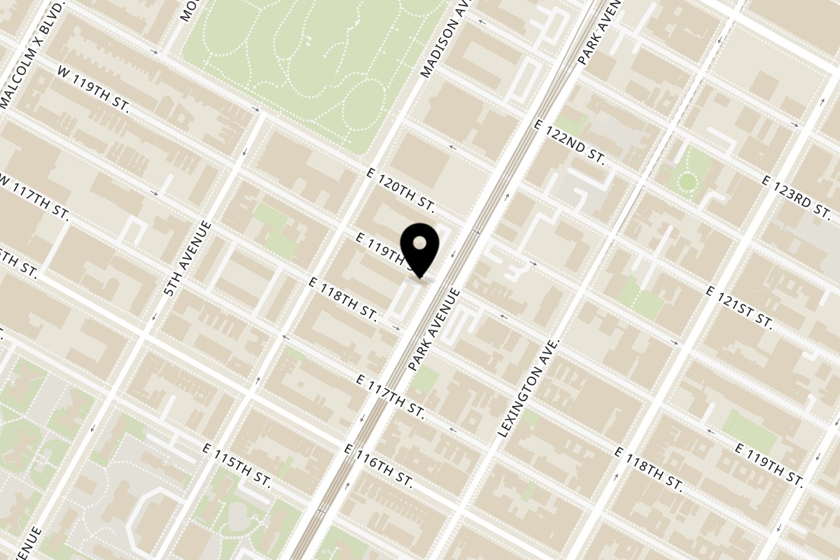 Map showing the location of The Good Good on 1694 Park Ave in New York